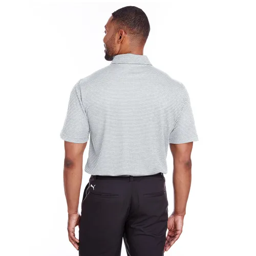 Men's Quarry Heather Performance Stripe Polo - Quarry Heather