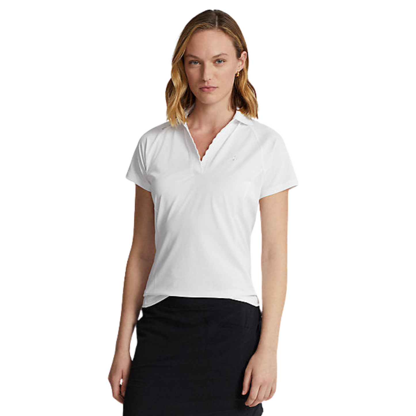 Women's Short-Sleeve Air Tech Pique Polo w/ Scallop Placket