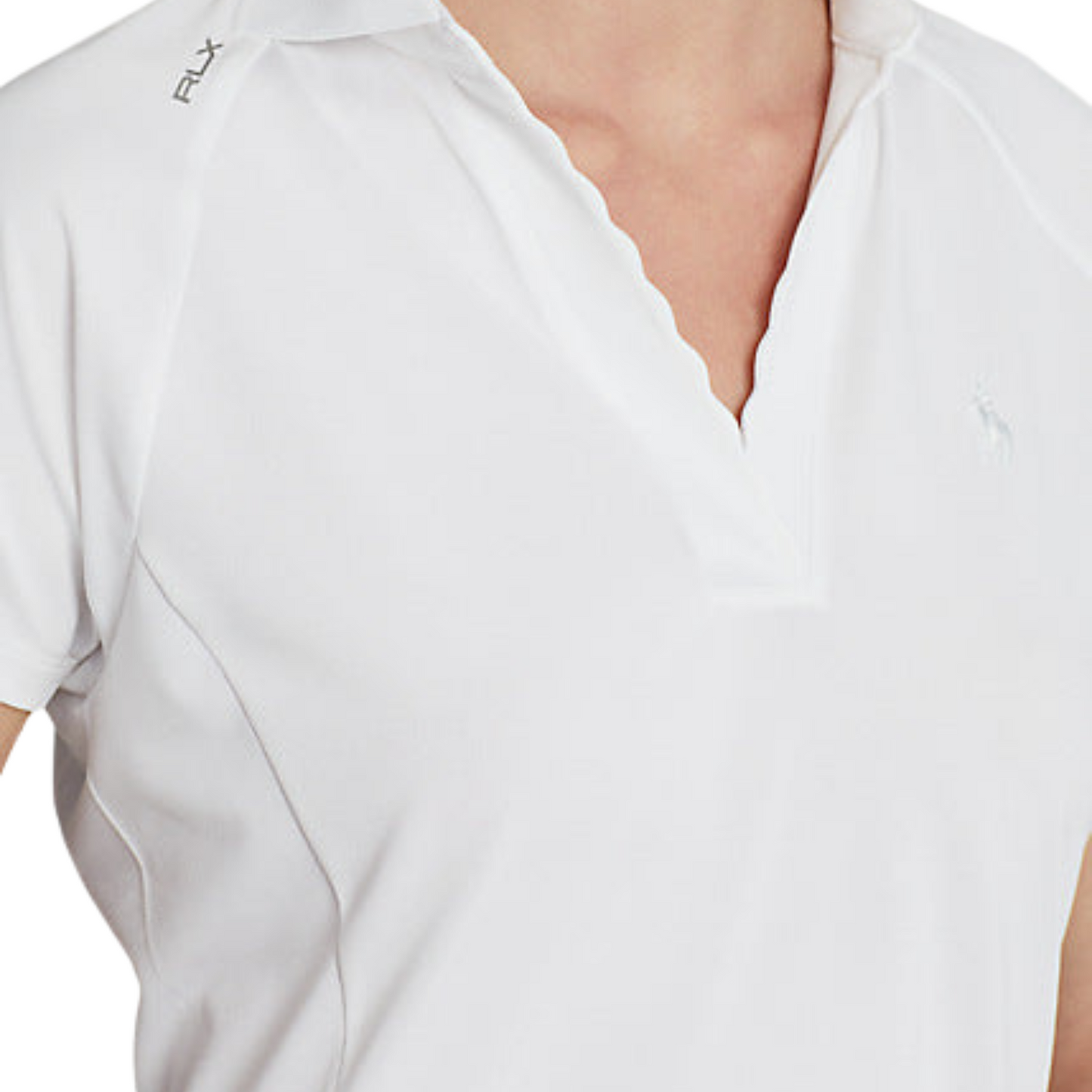 Women's Short-Sleeve Air Tech Pique Polo w/ Scallop Placket