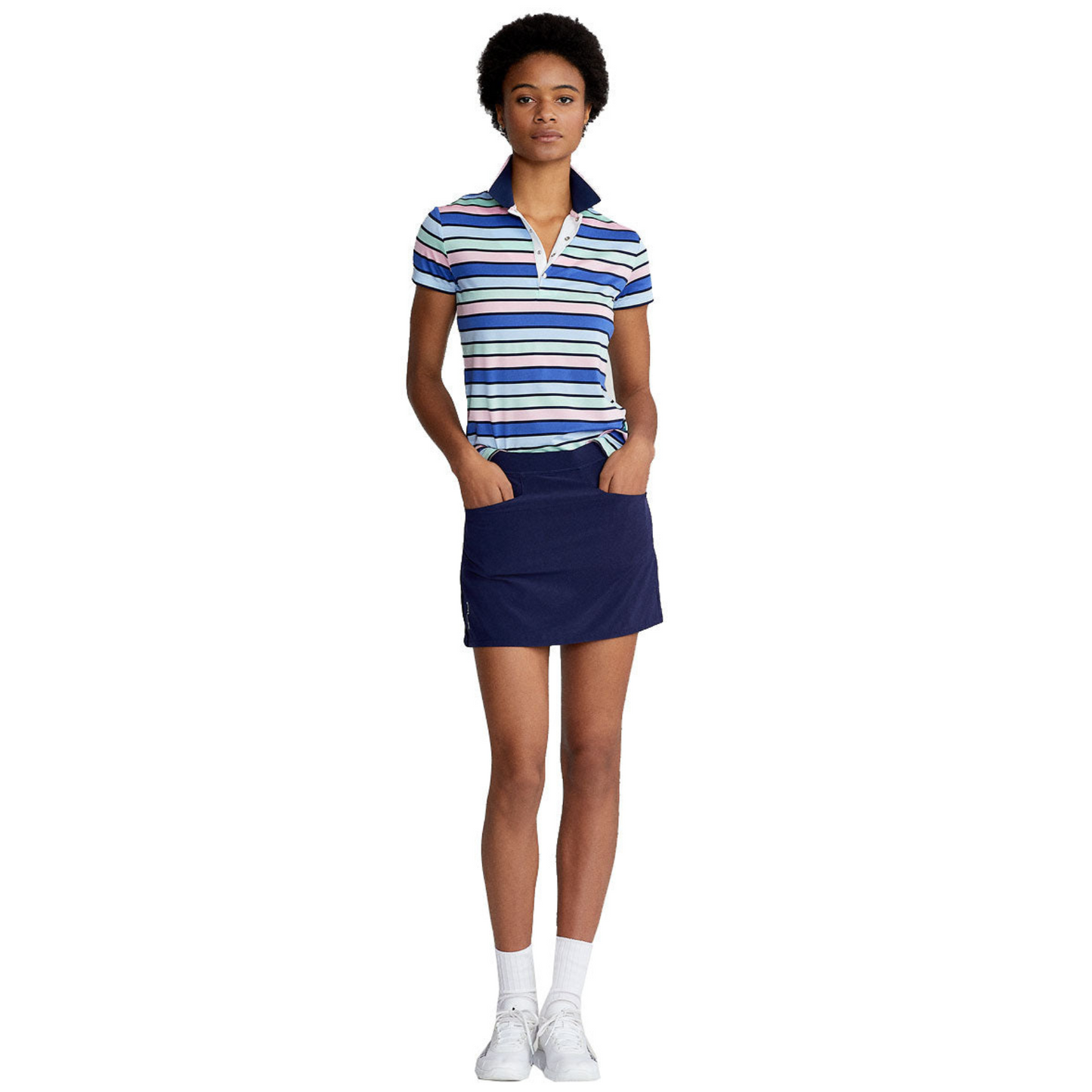 RLX Ralph Lauren Printed Airflow Jersey Liberty Blue Womens Golf Polo