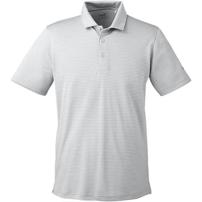Men's Quarry Heather Performance Stripe Polo - Quarry Heather