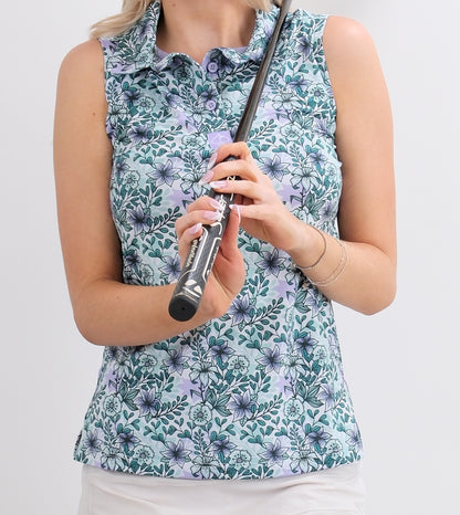 Pins and Aces Women's Fresh Floral Polo