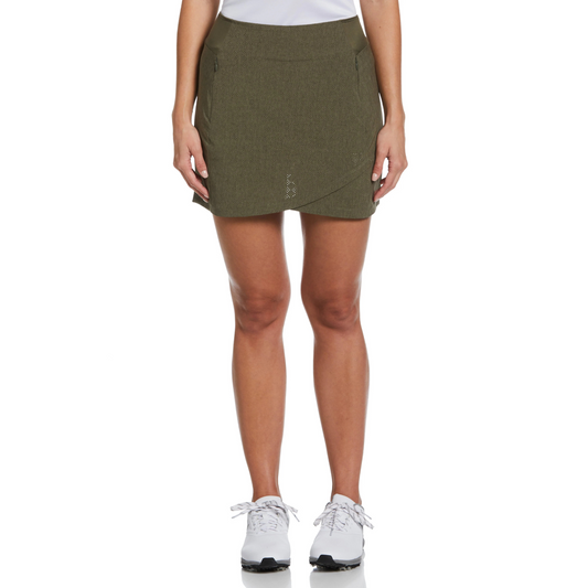 Callaway Women's 16" Heather Perforated Golf Skort - Industrial Green Heather