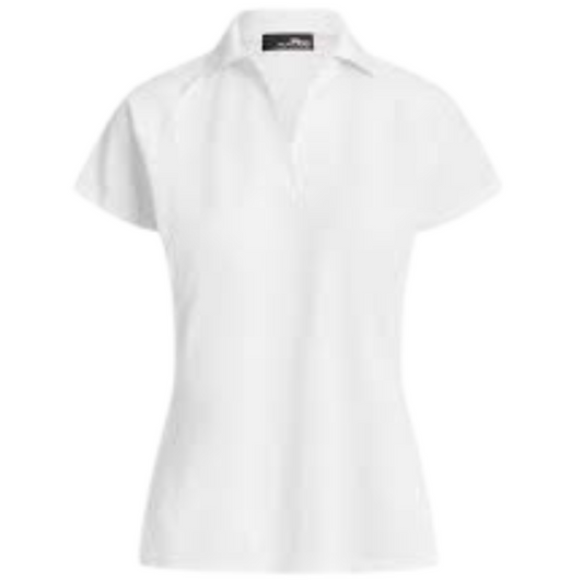 Women's Short-Sleeve Air Tech Pique Polo w/ Scallop Placket