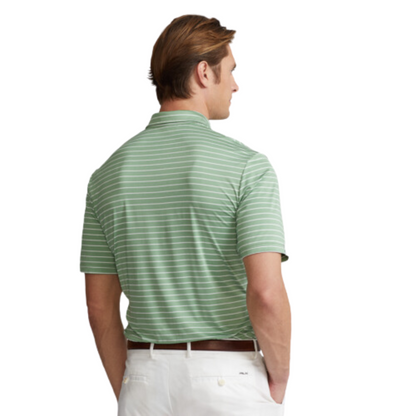 Yarn-Dye Featherweight Airflow Jersey Polo - Outback Green / Pure White